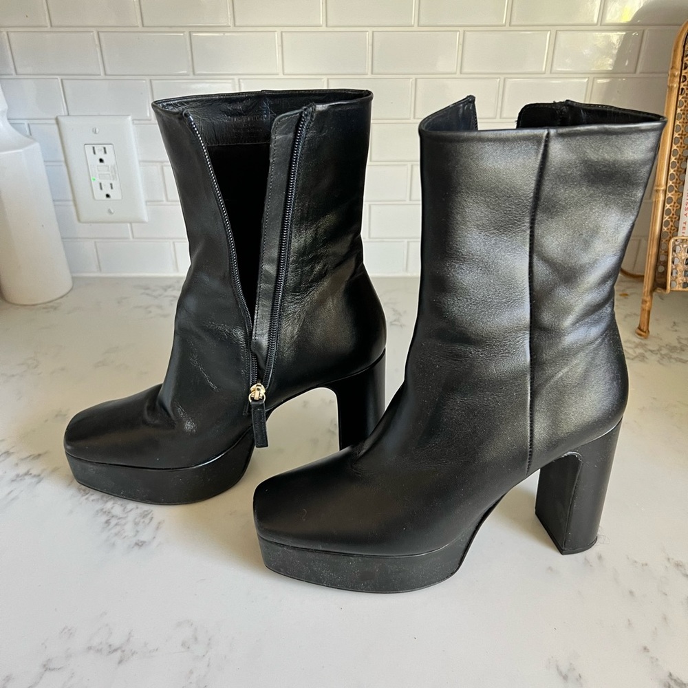 Stunning Zara leather platform booties